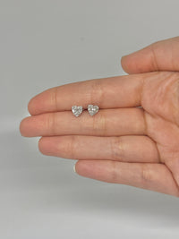 Real 14K Yellow Gold Heart Stud Earrings