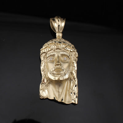 10K Gold Jesus Face Pendant