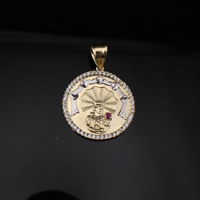 10K Mother Mary Ruby Pendant