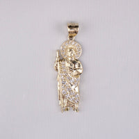 10K Gold San Judas Pendant - detail view - ICEbyAK