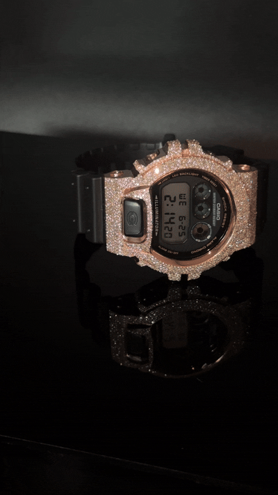 Diamond Iced Out G-Shock Watch Rose Gold