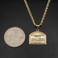 Colgante y Cadena de la Última Cena de Oro de 10K Auténtico