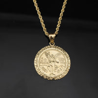 Colgante y cadena de oro de 10 quilates genuino de 50 pesos