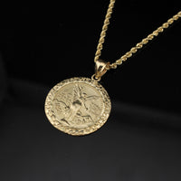Colgante y cadena de oro de 10 quilates genuino de 50 pesos
