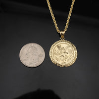 Colgante y cadena de oro de 10 quilates genuino de 50 pesos