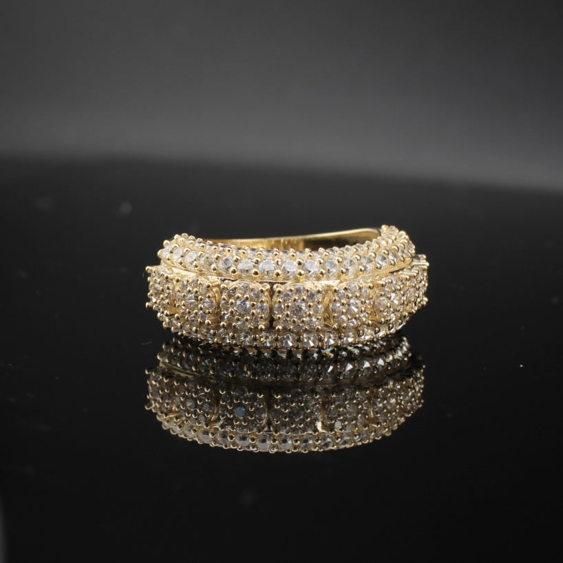 Real 10K Gold Iced Out Mens Band