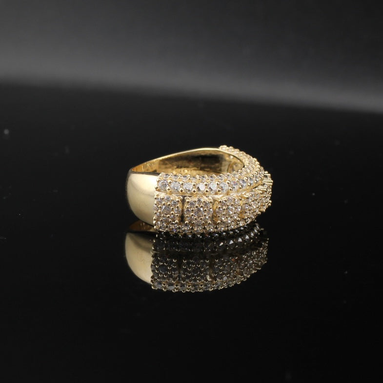 Real 10K Gold Iced Out Mens Band