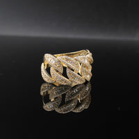 Anillo de oro de 10K auténtico, diseño cubano