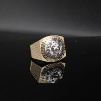 Real 10K Gold Mens Lion Ring