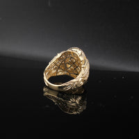 Real 10K Gold Mens Jesus Face Ring