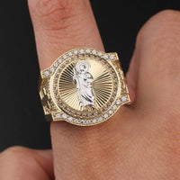 Anillo de oro de 10K auténtico de San Judas