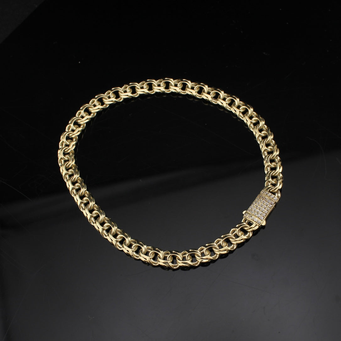 Pulsera china de oro de 10K auténtico de 5.5mm