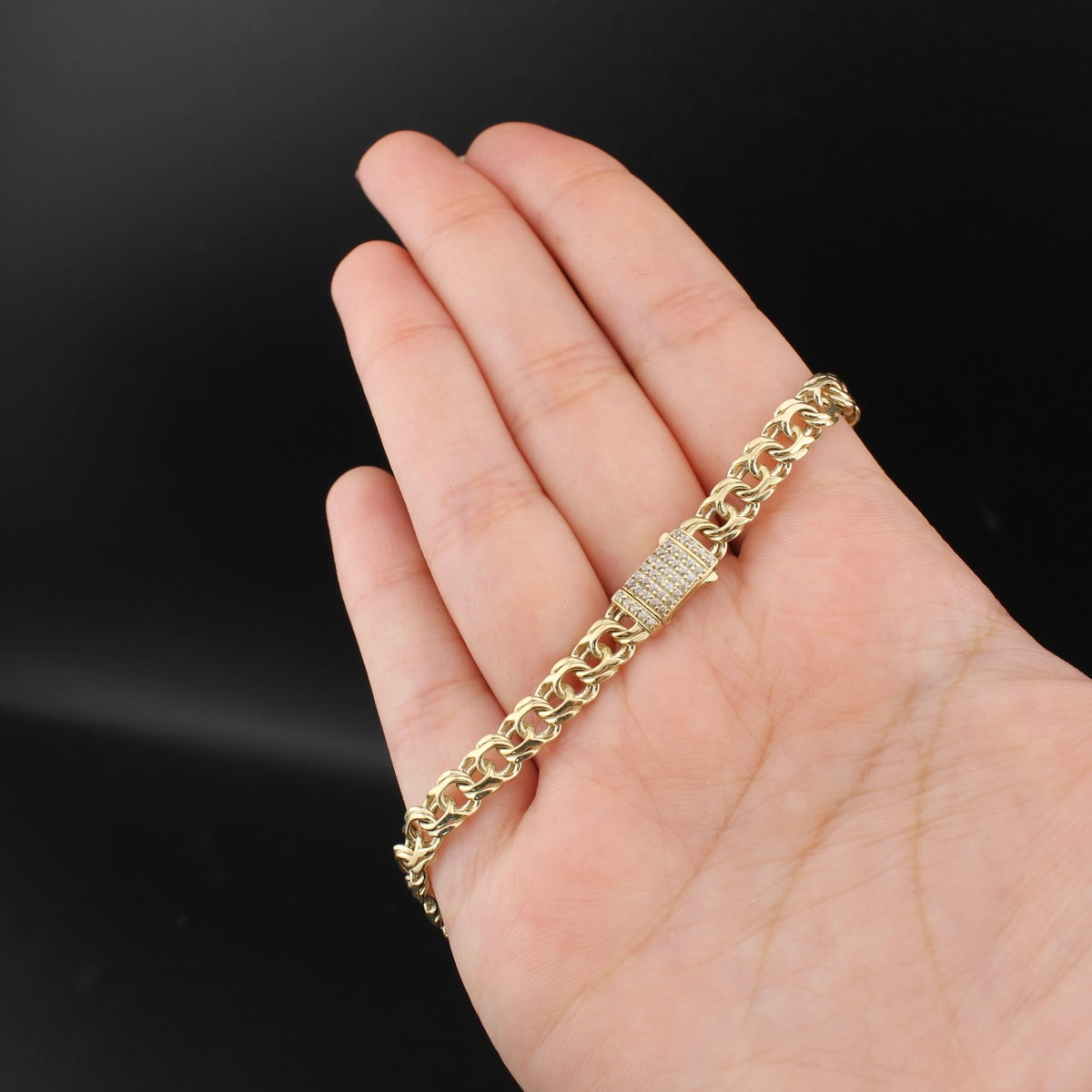 Pulsera china de oro de 10K auténtico de 5.5mm