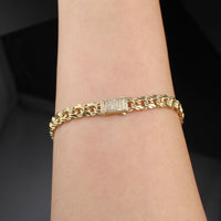 Pulsera china de oro de 10K auténtico de 5.5mm