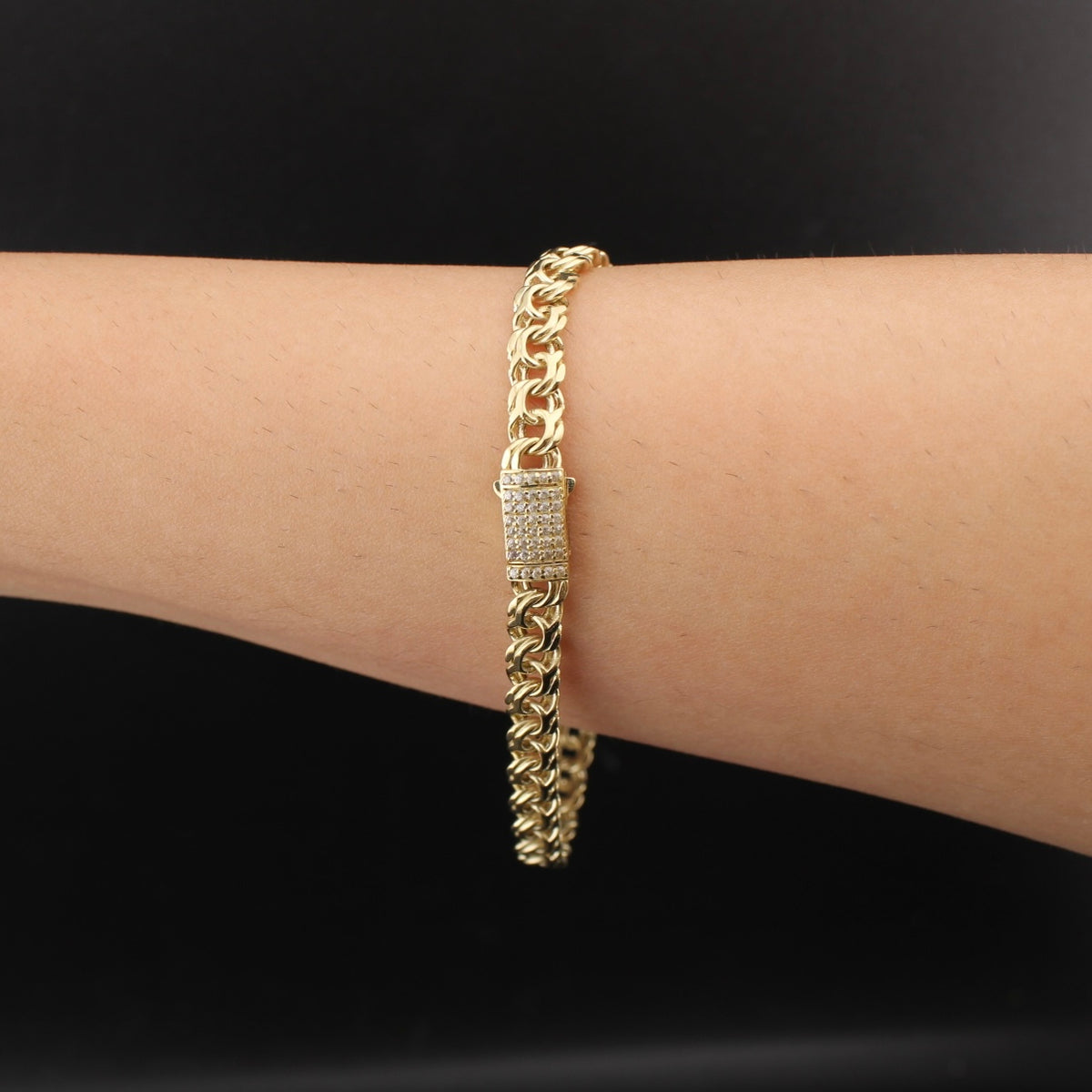 Cadena y pulsera Chino de oro de 10K auténtico de 5.5mm