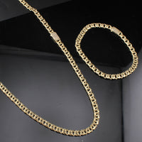 Cadena y pulsera Chino de oro de 10K auténtico de 5.5mm