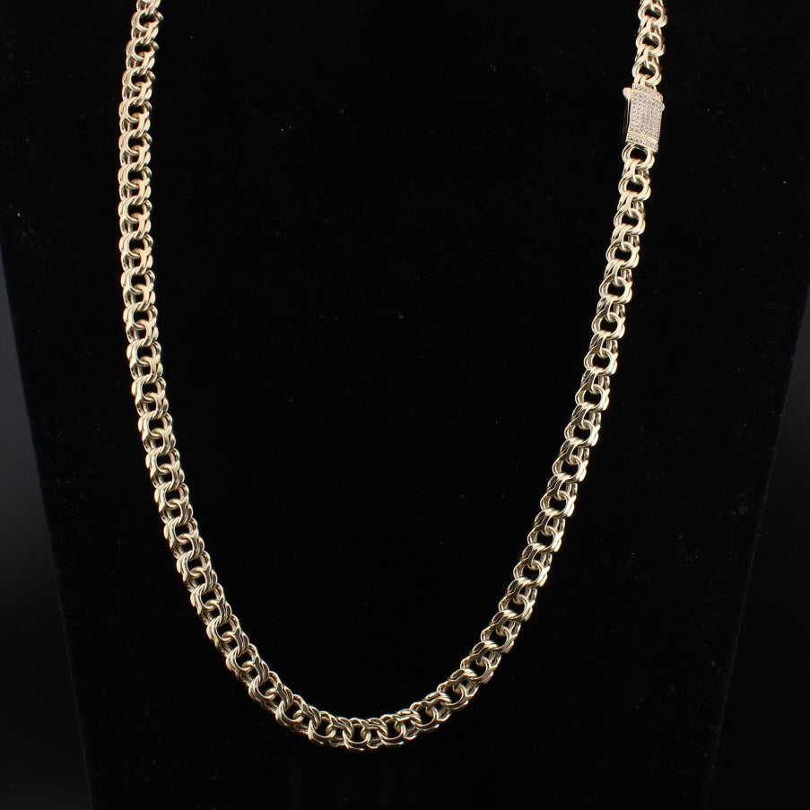 Cadena Chino de Oro de 10K Real de 8mm