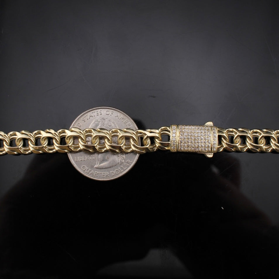Real 10K Gold 8mm Chino Bracelet