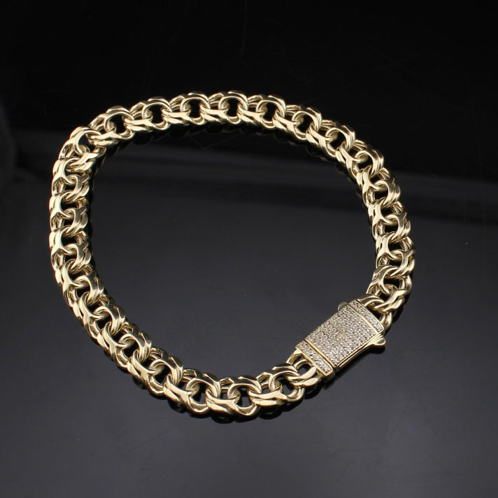 Real 10K Gold 8mm Chino Bracelet