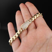 Pulsera cubana real de oro de 10K Royal