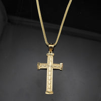 Real 10K Gold Cross Pendant & Chain