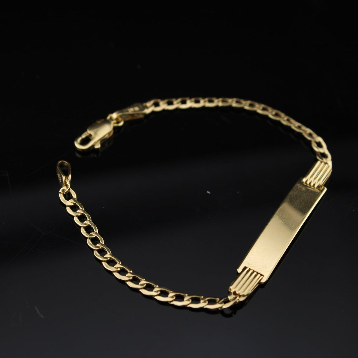 Real 10K Gold Cuban ID Bracelet