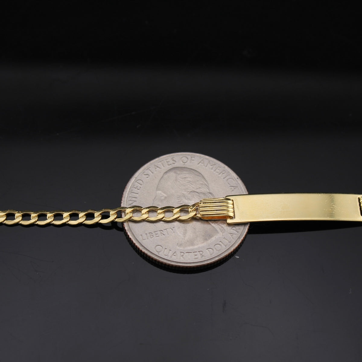 Real 10K Gold Cuban ID Bracelet