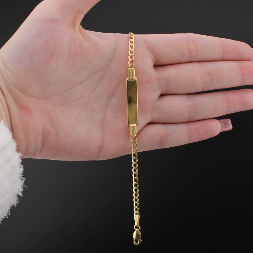 Real 10K Gold Cuban ID Bracelet