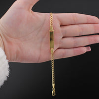 Real 10K Gold Cuban ID Bracelet