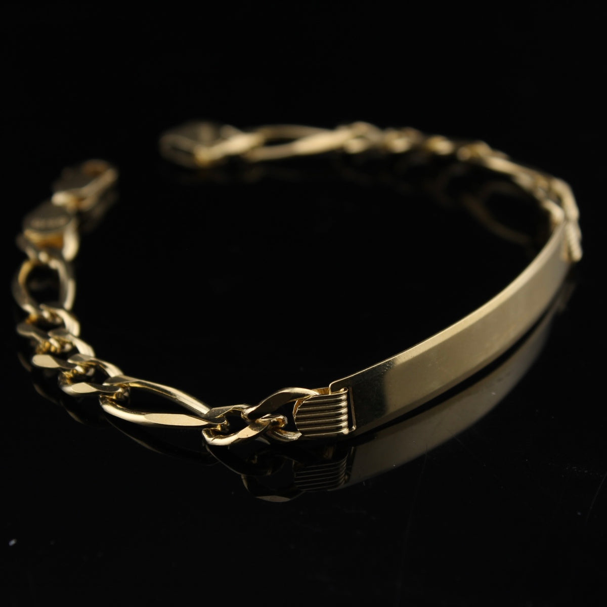 Pulsera Figaro de oro de 10K auténtico