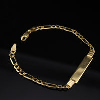 Pulsera de identificación Figaro de oro de 10K auténtico 2