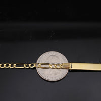 Pulsera de identificación Figaro de oro de 10K auténtico 2