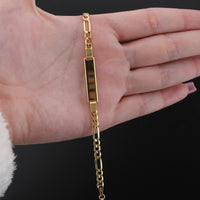 Pulsera de identificación Figaro de oro de 10K auténtico 2