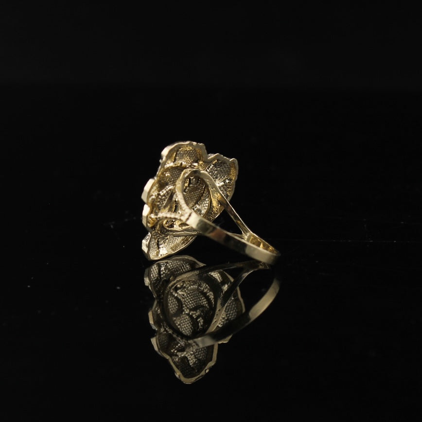 Anillos de pepita de oro de 10K auténtico con forma de corazón