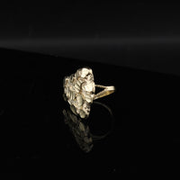Anillos de pepita de oro de 10K auténtico con forma de corazón