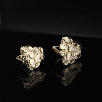 Anillos de pepita de oro de 10K auténtico con forma de corazón
