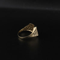 Anillos de oro auténtico de 10 quilates con inicial de pepita TODAS LAS LETRAS