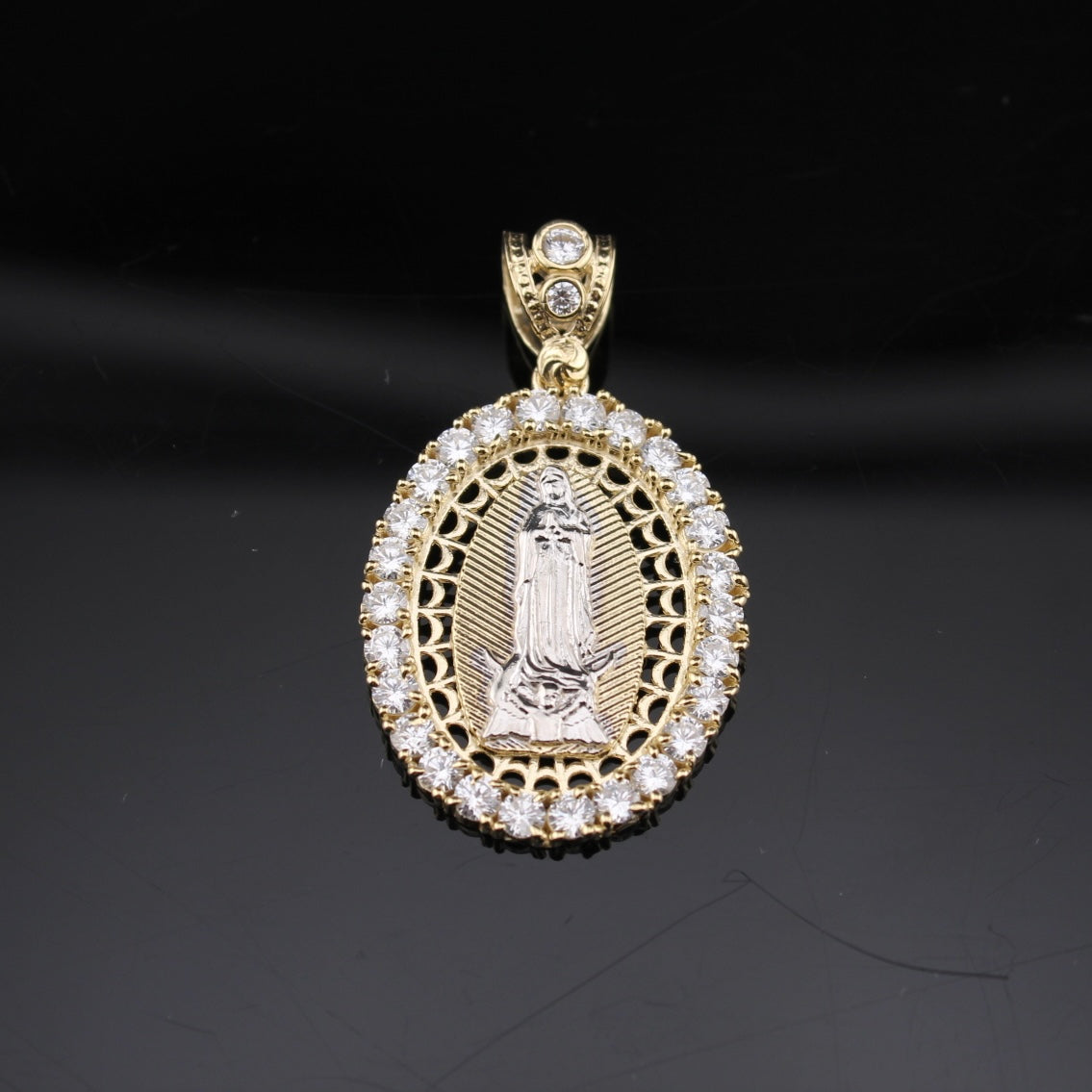 Real 10K Gold Virgin Mary Pendant