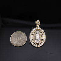 Real 10K Gold Virgin Mary Pendant