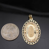 Colgante de la Virgen María de oro de 10 quilates auténtico