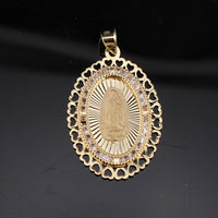 Colgante de la Virgen María de oro de 10 quilates auténtico