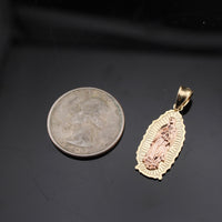 Real 10K Gold Virgin Mary Pendant