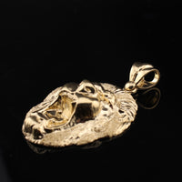 Colgante de león rugiendo de oro auténtico de 14K