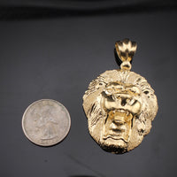 Colgante de león rugiendo de oro auténtico de 14K