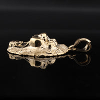 Colgante de león rugiendo de oro auténtico de 14K