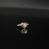 Anillo de corazón de oro de 10K real