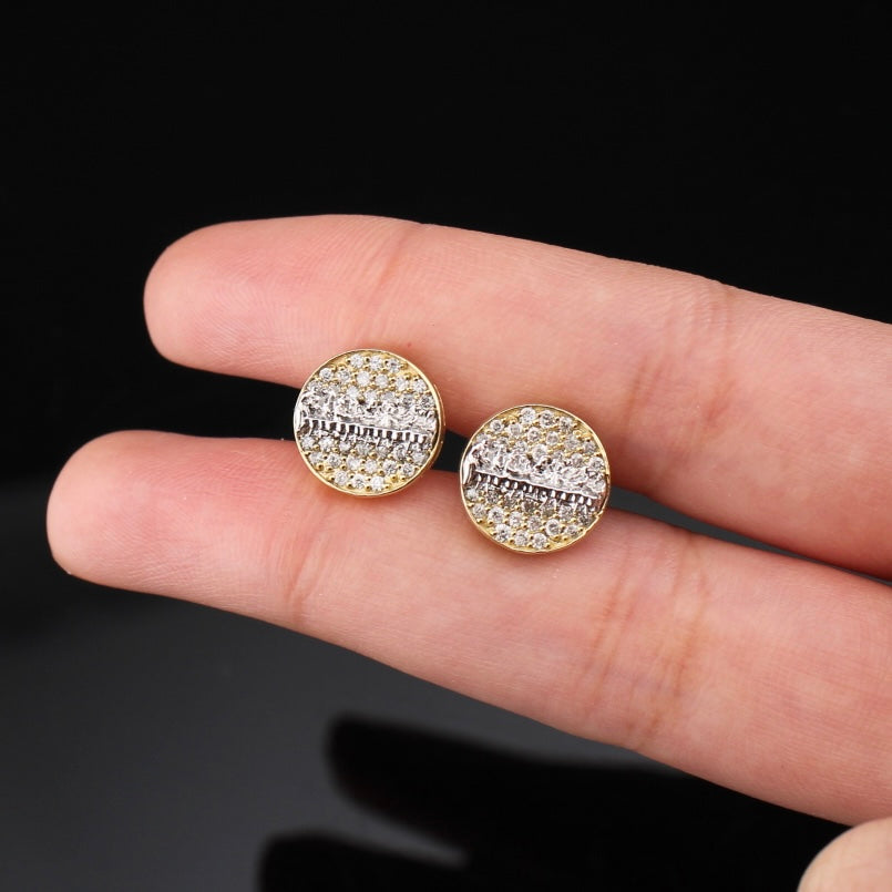 Real 10K Gold Diamond Last Supper Studs