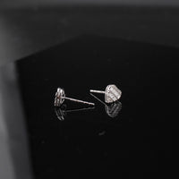Real 14K Gold Diamond Heart Studs