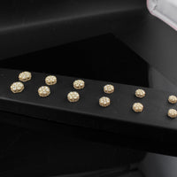Real 10K Gold Diamond Flower Studs