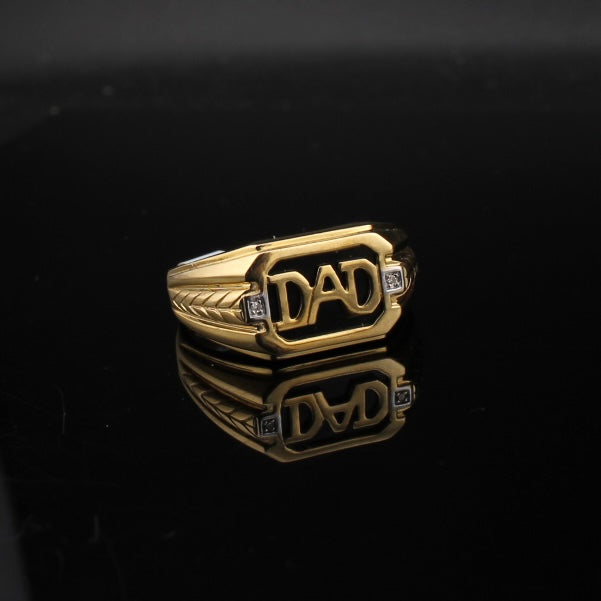 Real 10K Gold & Diamond DAD Ring
